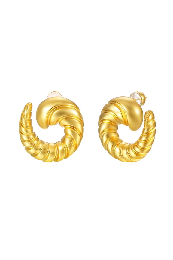 sterling silver/gold-plated 18K colored zircon horn earrings for women. Lightweight, stylish, hypoallergenic, and featuring zircon.