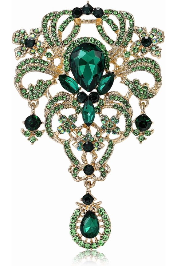 vintage Austrian crystal brooch, a large flower-shaped brooch for women, a lapel pin that can be paired with sweaters, coats, dresses, and other accessories for a stylish design.