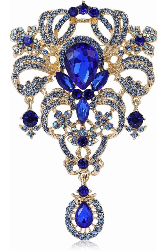 vintage Austrian crystal brooch, a large flower-shaped brooch for women, a lapel pin that can be paired with sweaters, coats, dresses, and other accessories for a stylish design.