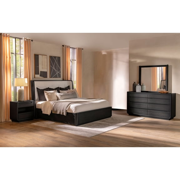 Coaster Leandro 4-Piece Queen Bedroom Set, Burnished Black
