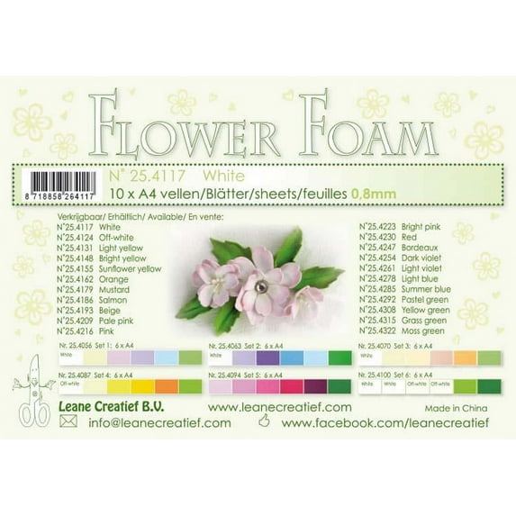 Leane Creatief Flower Foam 10 A4 Sheets - Mustard