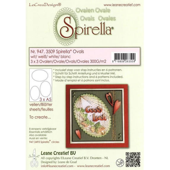 Leane Creatief Le Crea Design - Spirella Cards - 9 Pre Cut Ovals