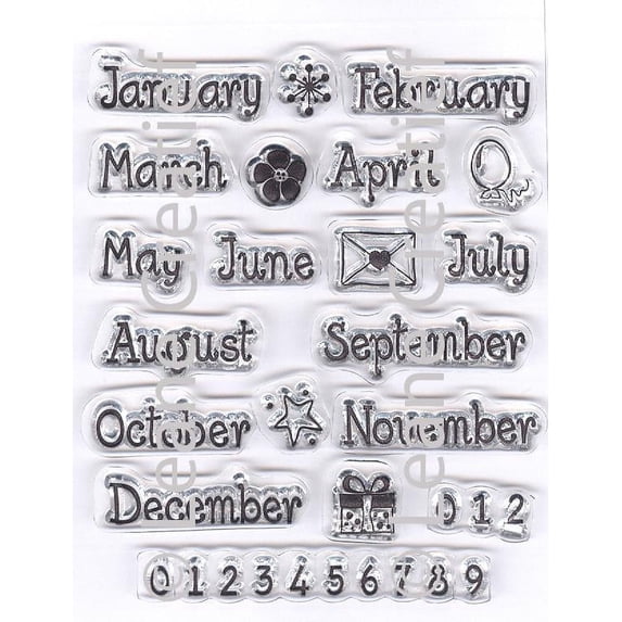 Leane Creatief Project Life & Cards clear stamp Months