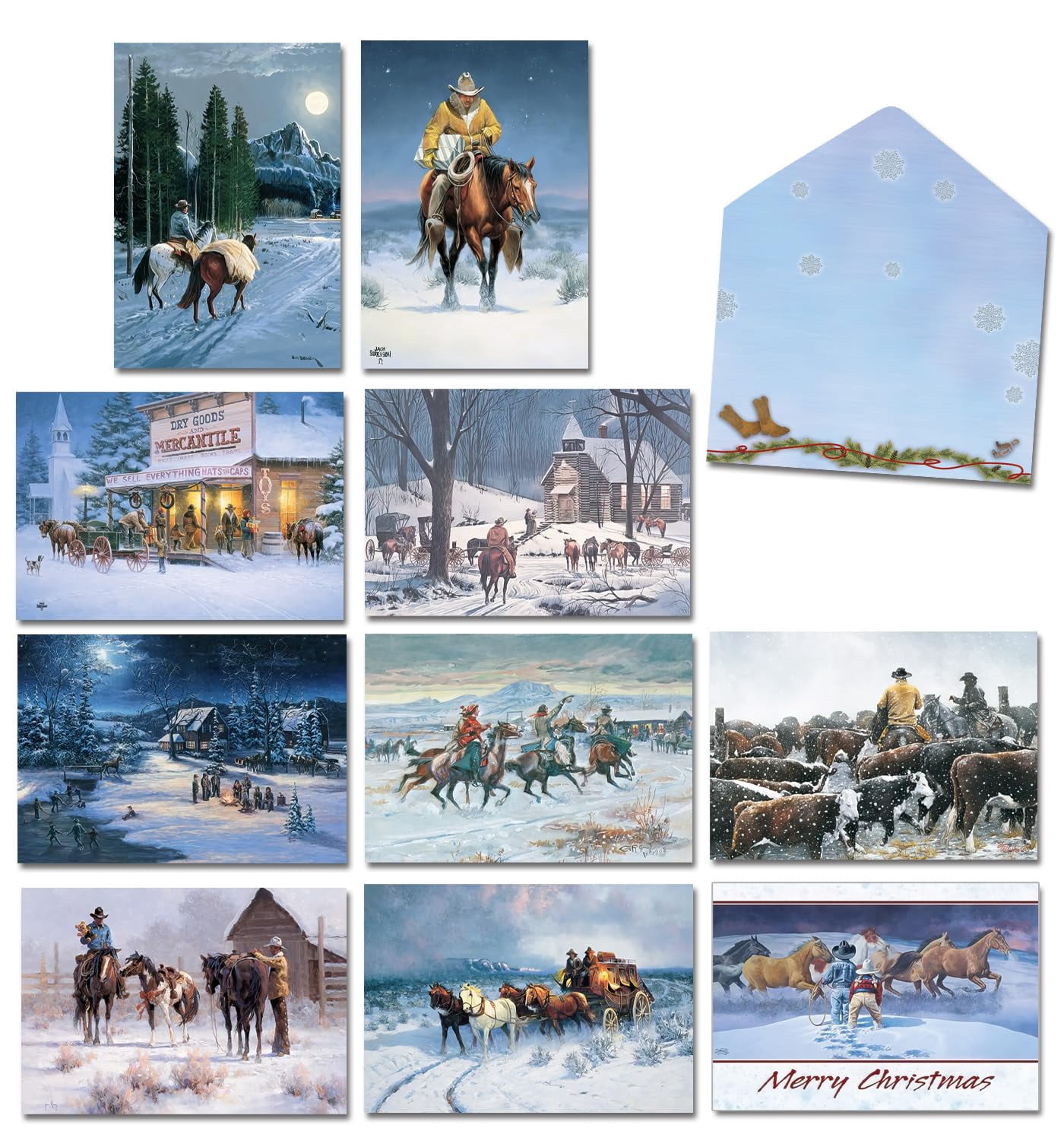Leanin' Tree, Best of the West, Boxed Christmas Cards, Assorted