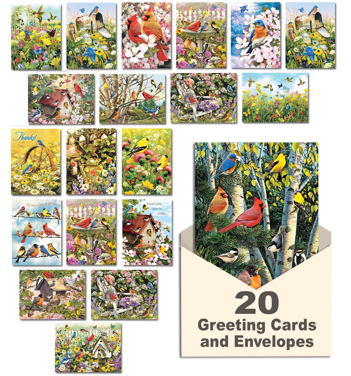 Leanin' Tree Wings and Wishes, Greeting Cards Assortment Box, 20 All ...