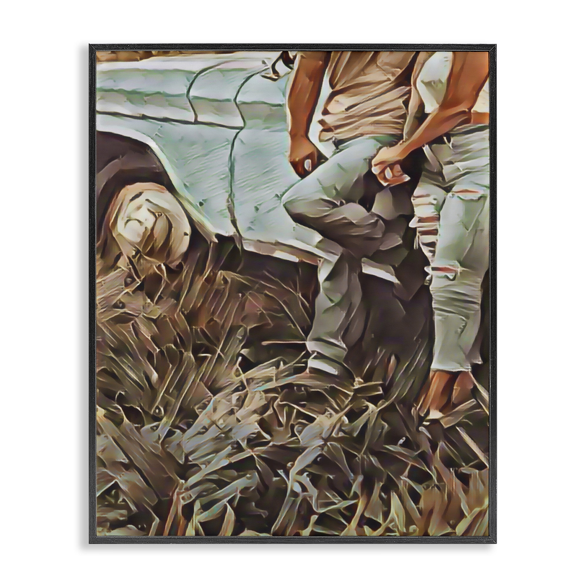 Leaning In Kisses Black Framed Giclee Art, design by Jesse Keith