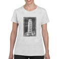 thumbnail image 1 of Leaning Tower Of Pisa Sketch T-Shirt Women -Ethan Harper Designs, Female XX-Large, 1 of 4