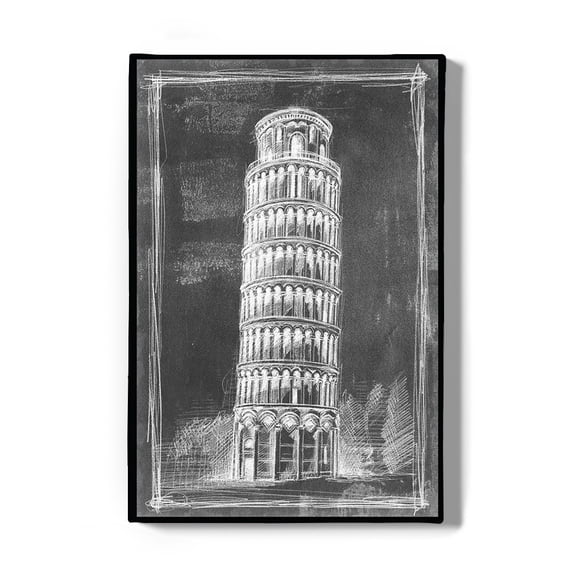Leaning Tower Of Pisa Sketch Wrapped Canvas  -Ethan Harper Designs,