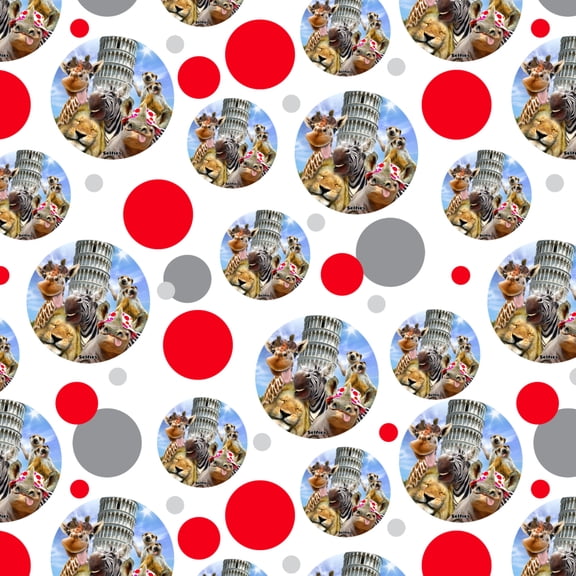 Leaning Tower Pisa Italy Selfie Giraffe Zebra Lion Rhino Premium Gift Wrap Wrapping Paper Roll