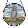 thumbnail image 1 of Leaning Tower of Pisa Italy Stained Glass Suncatcher Window Hanging – Christmas 2025 Window Hanging Keepsake for Travel Adventures, Great Gift for Families, Friends or Couples, 1 of 5
