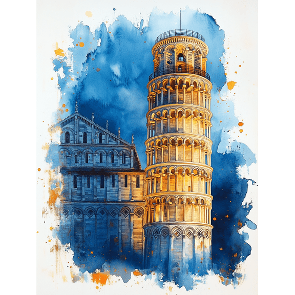 Leaning Tower of Pisa Canvas Painting/Wall Art Suitable for Living RoomDining Room and Hotel Decoration.