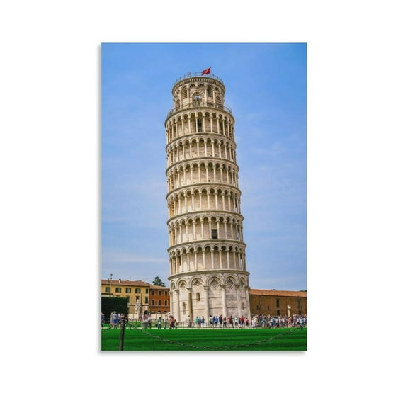 Leaning Tower of Pisa Italy 2 Picture Print Wall Art Poster Painting Canvas Posters Artworks Gift Room Aesthetic 08x12inch(20x30cm)