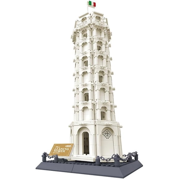 Leaning Tower of Pisa Italy Building Set (1334 Pieces), Architecture Building Blocks Toys, Home Dcor Model for Adults