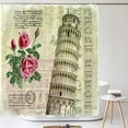 thumbnail image 1 of Leaning Tower of Pisa Shower Curtain Bathroom Curtains European Retro Paris Tower Print Waterproof Polyeste Cloth Bathtub Decor, 1 of 5