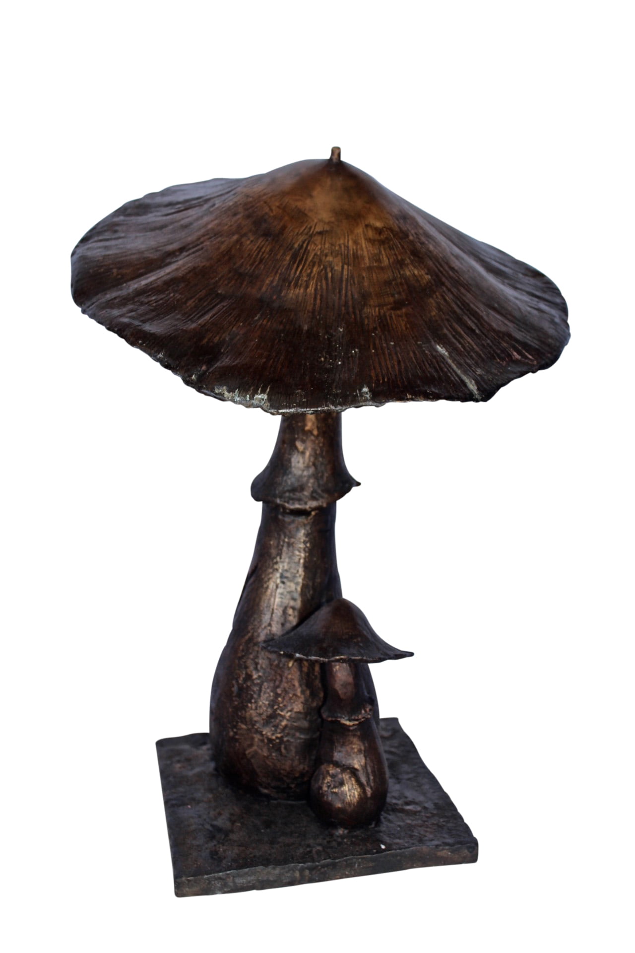 Nifao Leaning Mushroom Outdoor Fountain Statue, Bronze Garden Water Feature Sculpture for Patio & Yard – Garden Water Feature Sculpture, 18"L x 17"W x 24"H