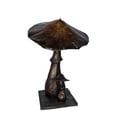 thumbnail image 1 of Leaning mushroom bronze statue fountain -  Size: 18"L x 17"W x 24"H., 1 of 11