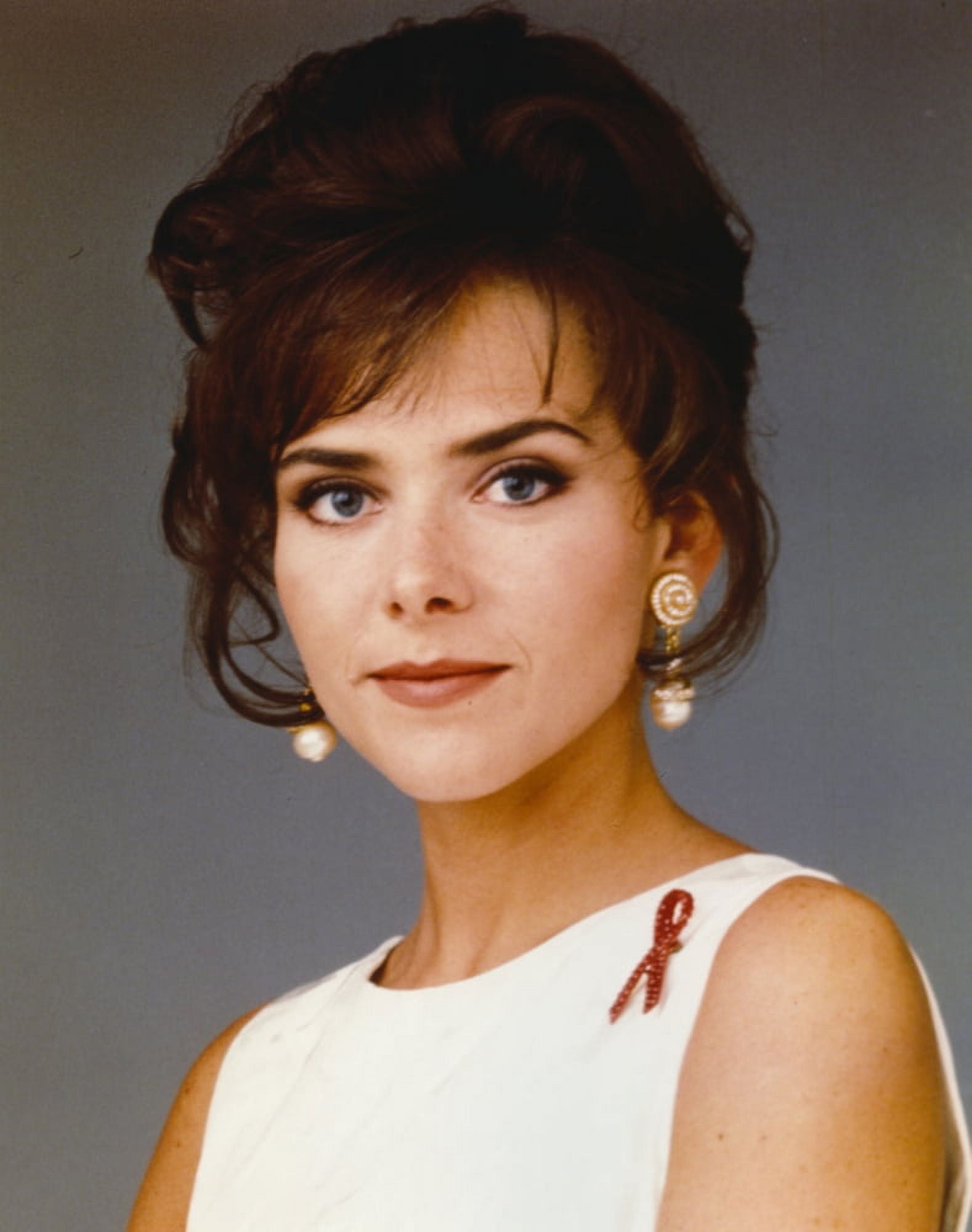 Leanza Posed in White Dress Photo Print (24 x 30)