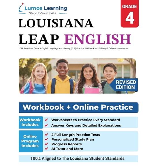 Leap by Lumos Learning LEAP Test Prep: Grade 4 English Language Arts Literacy (ELA) Practice Workbook and Full-length Online Assessments: LEAP , Book 3, (Paperback)