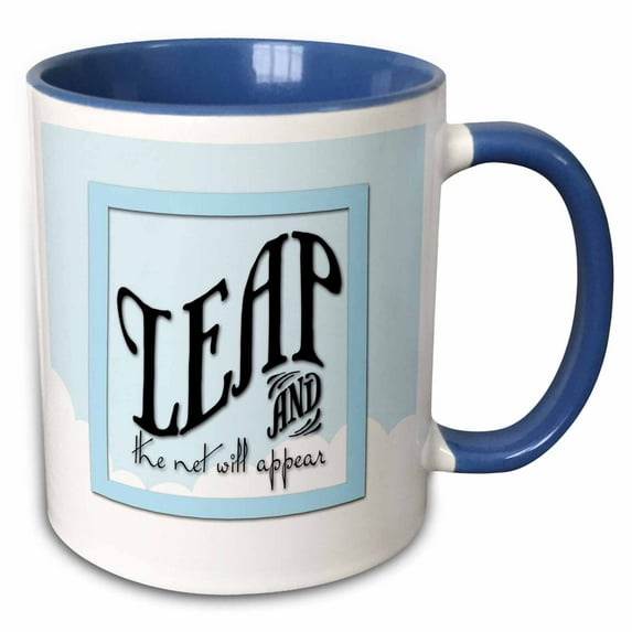 3drose, Leap of Faith, 11oz Two-tone Blue Mug