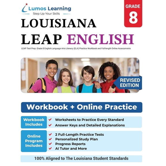 Leap by Lumos Learning LEAP Test Prep: Grade 8 English Language Arts Literacy (ELA) Practice Workbook and Full-length Online Assessments: LEAP , Book 11, (Paperback)