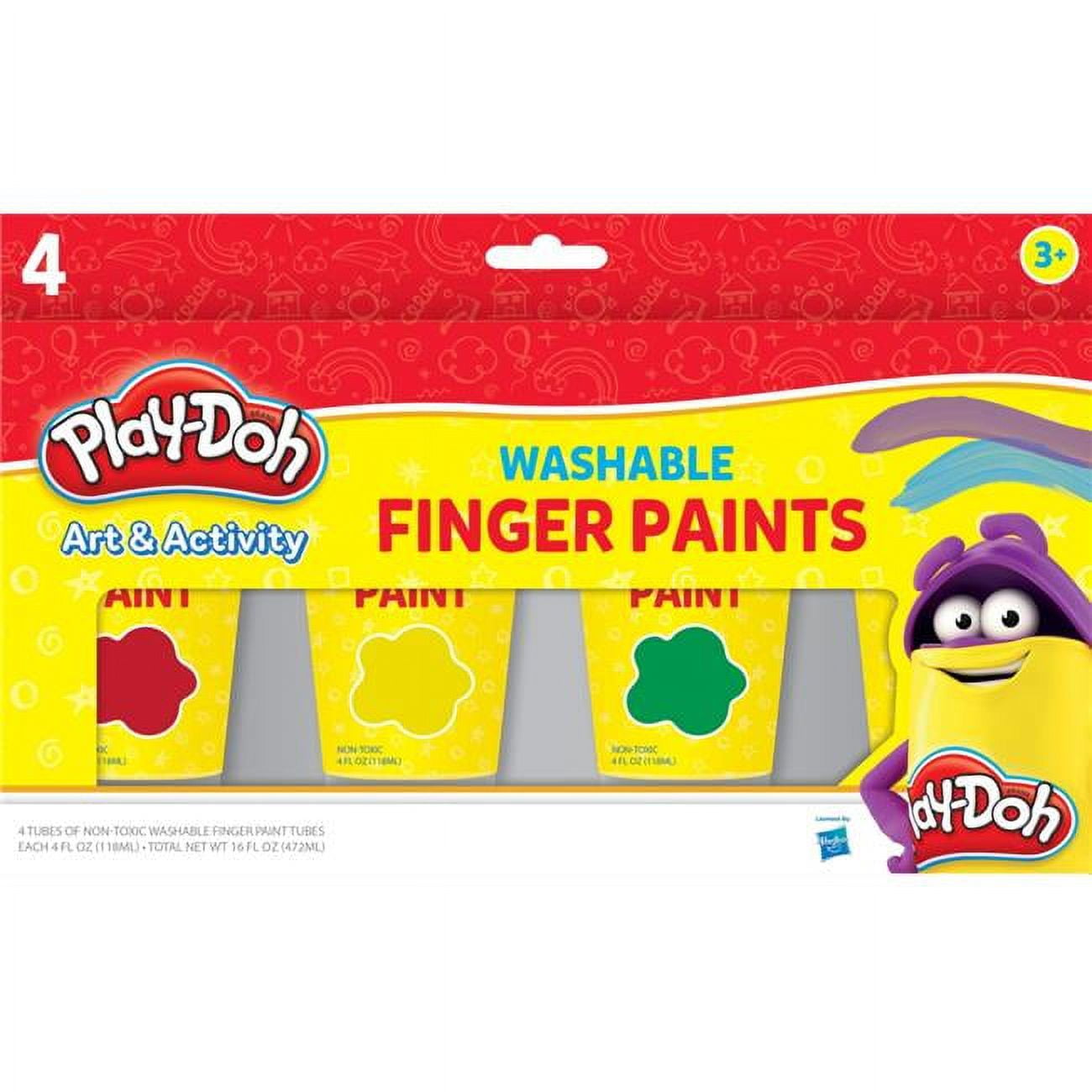 Washable Finger Paint Set, Shuttle Art 33 Pack Kids Paint Set with 10 Colors (60ml) Finger Paints Brushes, Finger Paint Pad SpongeBrushes Palette, Non