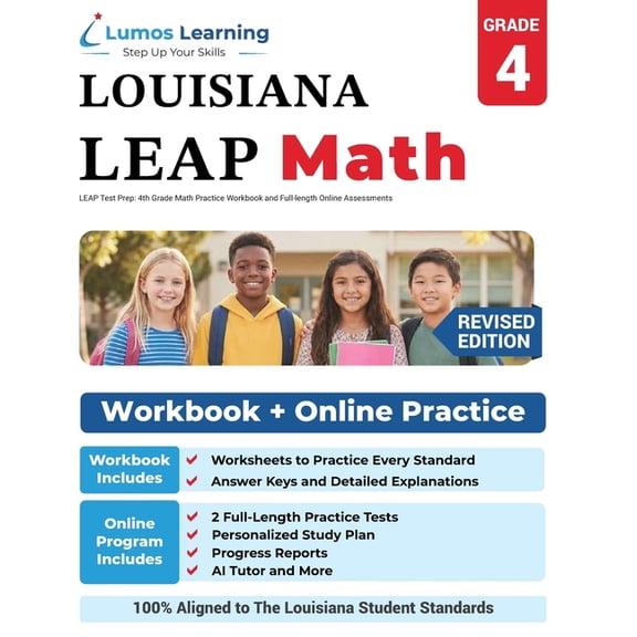 Leap by Lumos Learning LEAP Test Prep: 4th Grade Math Practice Workbook and Full-length Online Assessments: LEAP Study Guide, Book 2, (Paperback)