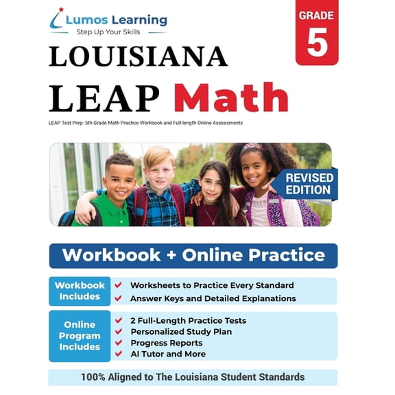 Leap by Lumos Learning LEAP Test Prep: 5th Grade Math Practice Workbook and Full-length Online Assessments: LEAP Study Guide, Book 4, (Paperback)
