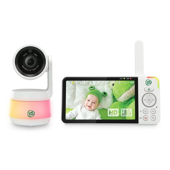 Open Box LeapFrog 1080p WiFi Remote Access 360 Degree Pan and Tilt Video Baby Monitor with 5" High Definition 720p Display, Night Light, Color Night Vision, LF925HD (White)