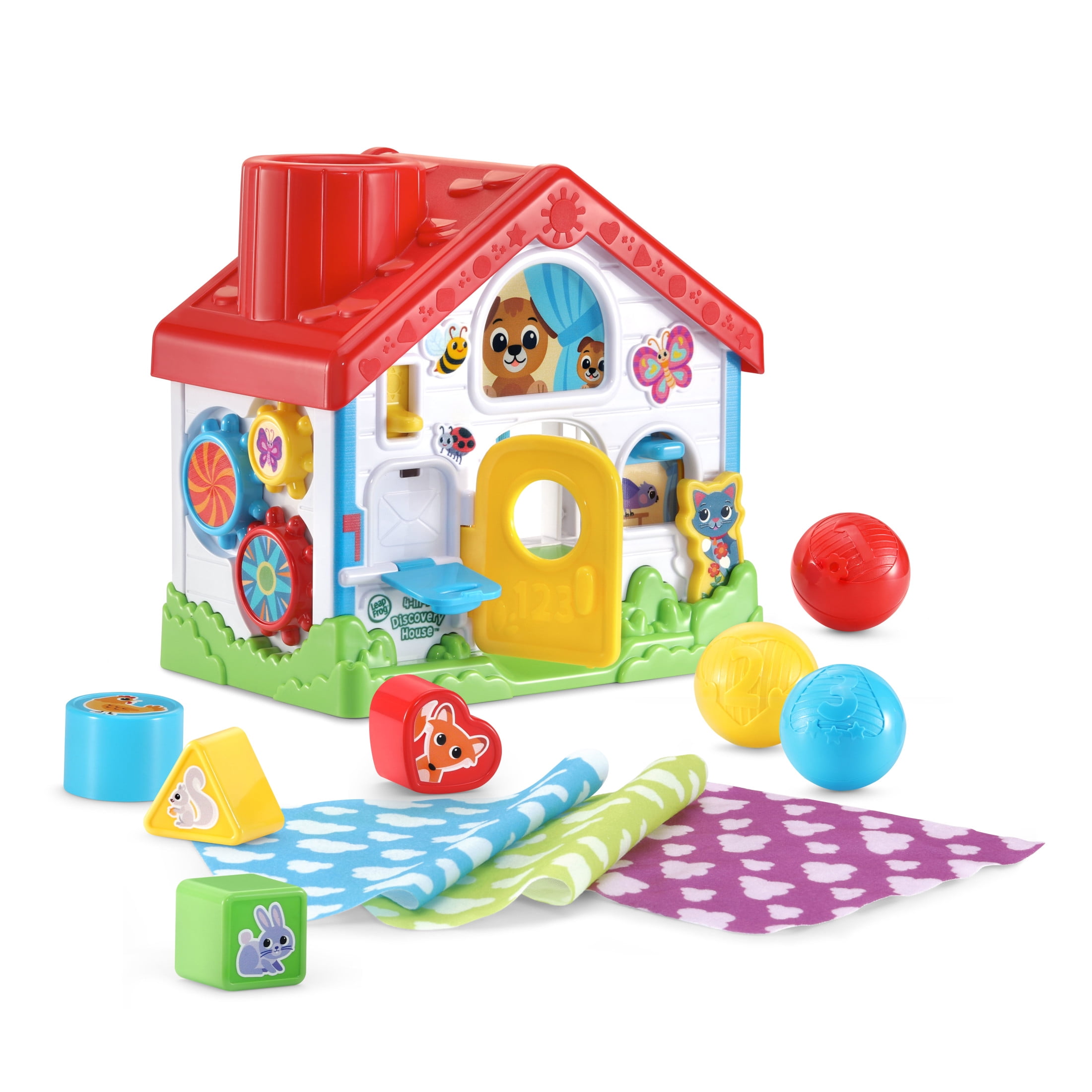 LeapFrog 4-in-1 Discovery House Plastic, Elastic, Fabric with Accessories, Baby and Toddler Toys