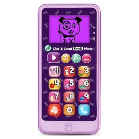 LeapFrog Chat and Count Emoji Phone, Violet, Pretend Play Toy for Kids, Teaches Numbers