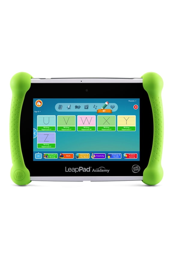LeapPad Academy Learning Tablet - Green Plastic, Silicone with Accessories, Age Group 3-8 Years Old