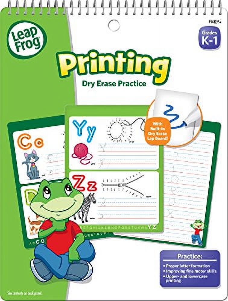 LeapFrog Printing Dry Erase Practice Workbook for Grades K1 with 16 Flexible Pages (19432