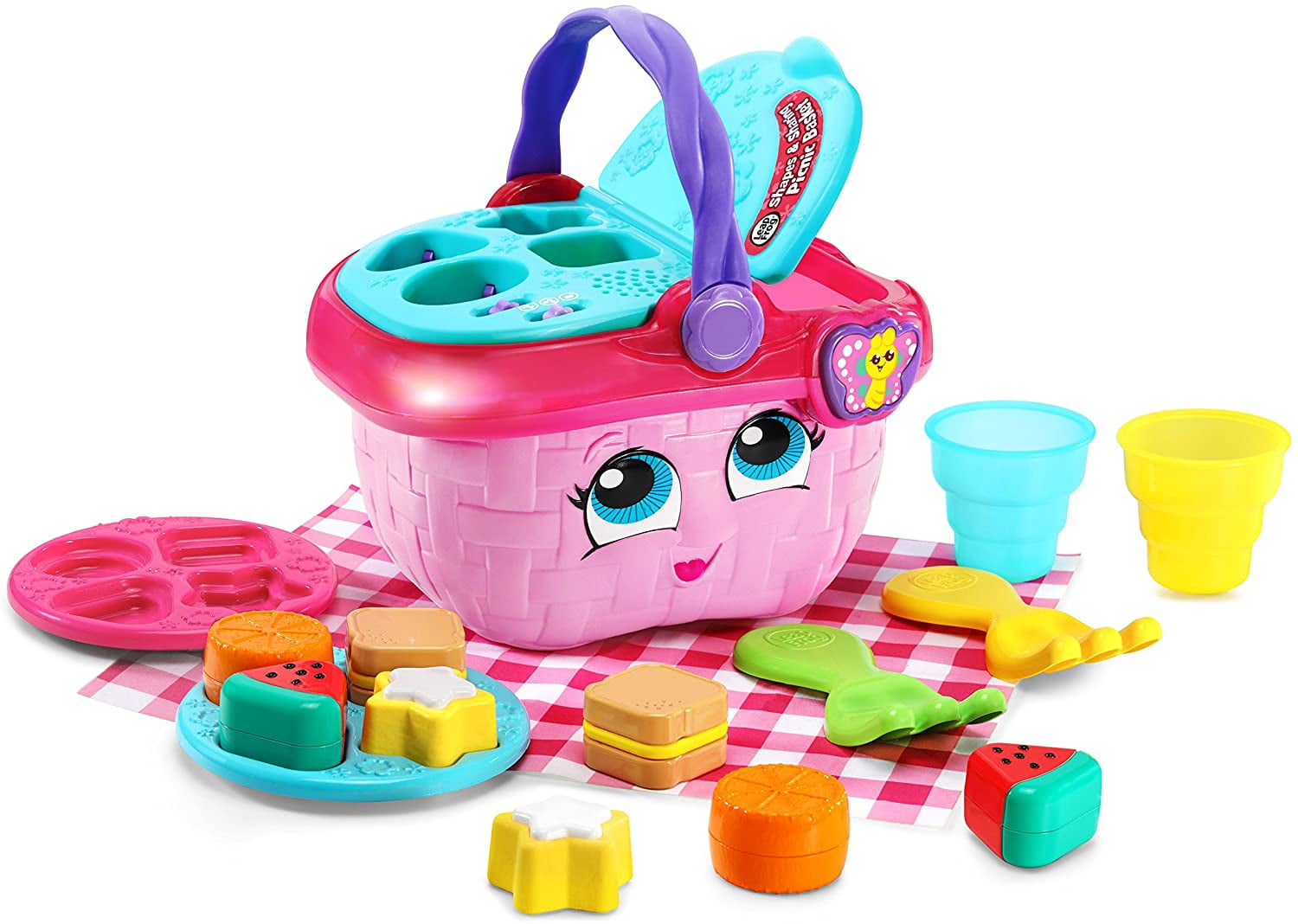 LeapFrog Shapes & Sharing Picnic Basket, Pink 6.22 x 8.66 x 6.69 inches
