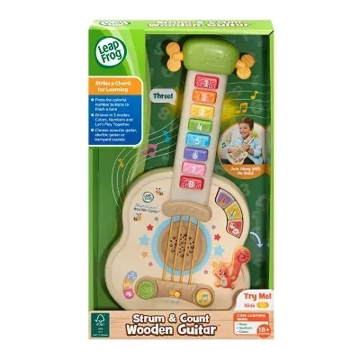 LeapFrog Strum and Count Wooden Guitar, Musical Toddler Toy