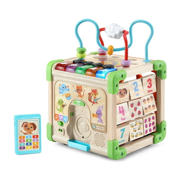 LeapFrog Touch & Learn Wooden Activity Cube - FSC 100% Plastic/Wood 100% FSC-Certified Wood Baby and Toddler Toys