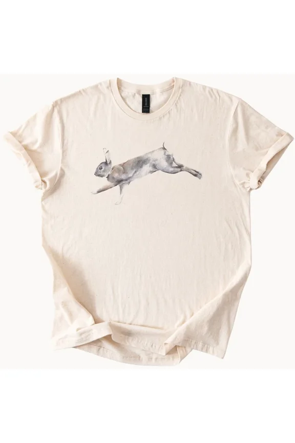 Leaping Bunny Graphic T Shirt Rabbit Nature Animal Art Tee Size S-5Xl Heygategoo Tee