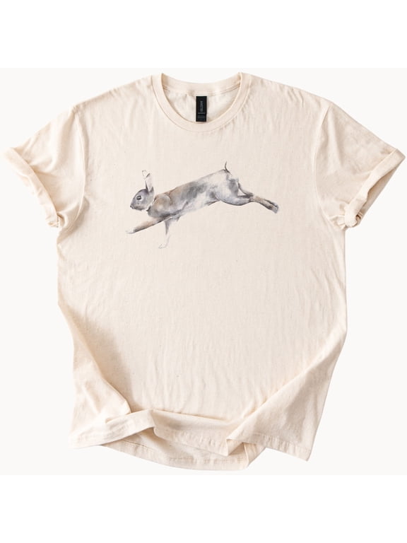 Leaping Bunny Rabbit Nature Animal Graphic T-Shirt