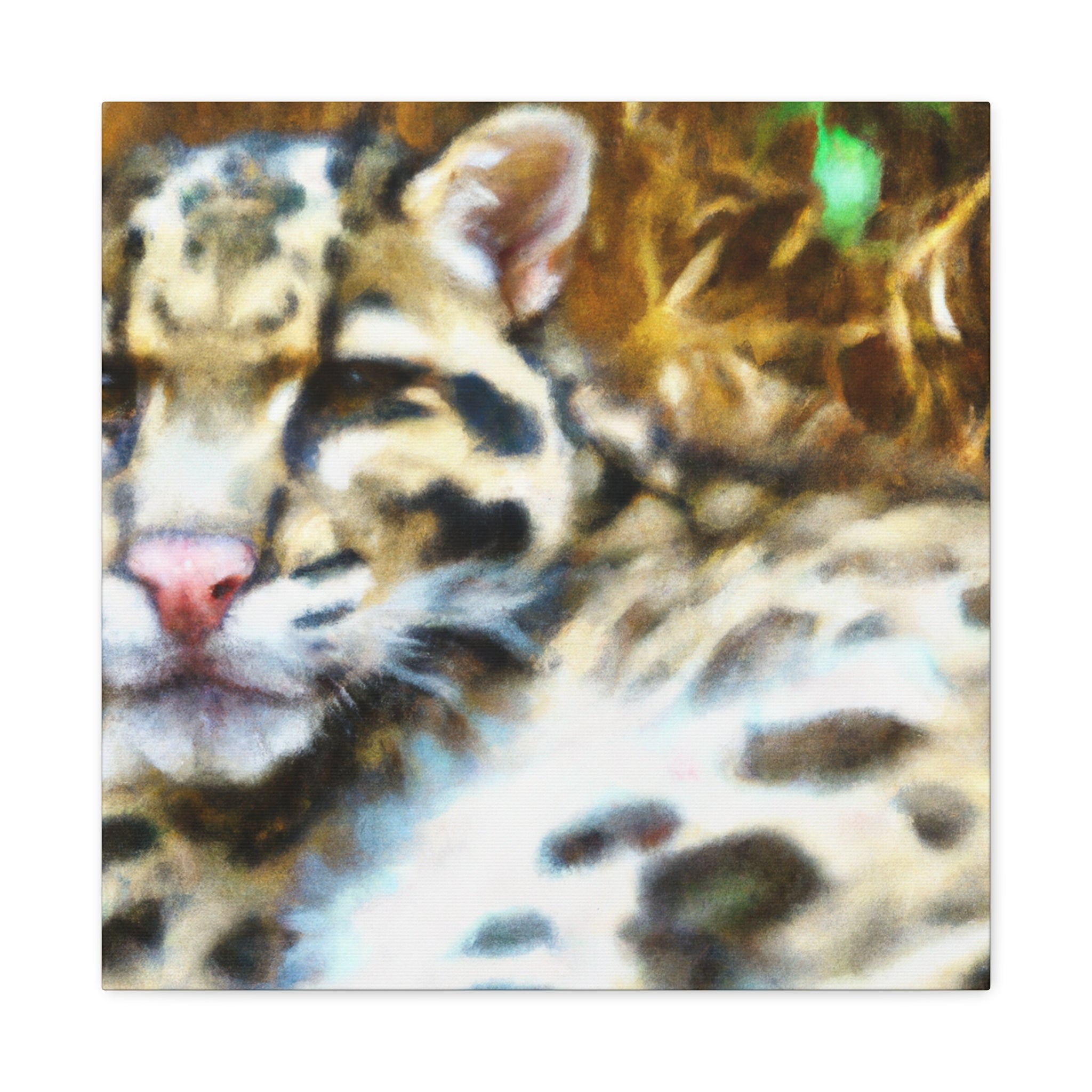 Leaping Clouded Leopard Canvas Walmart