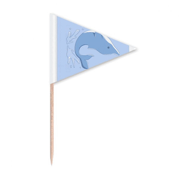 Leaping Dolphin Spray Dexterity Toothpick Triangle Cupcake Toppers Flag