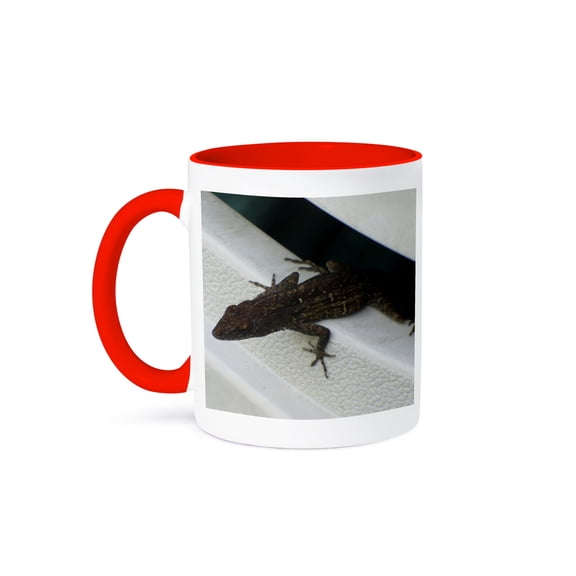 Leaping Lizzard, 11oz Two-Tone Red Mug