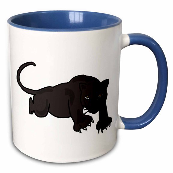 3drose, Leaping Panther Art, 11oz Two-tone Blue Mug