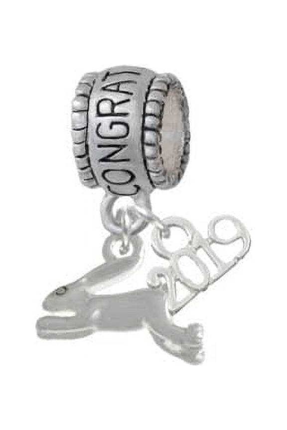 Leaping Rabbit - 2019 Congraduations Charm Bead