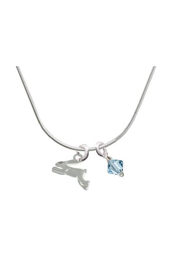Leaping Rabbit - Hot Blue Bicone Crystal Necklace