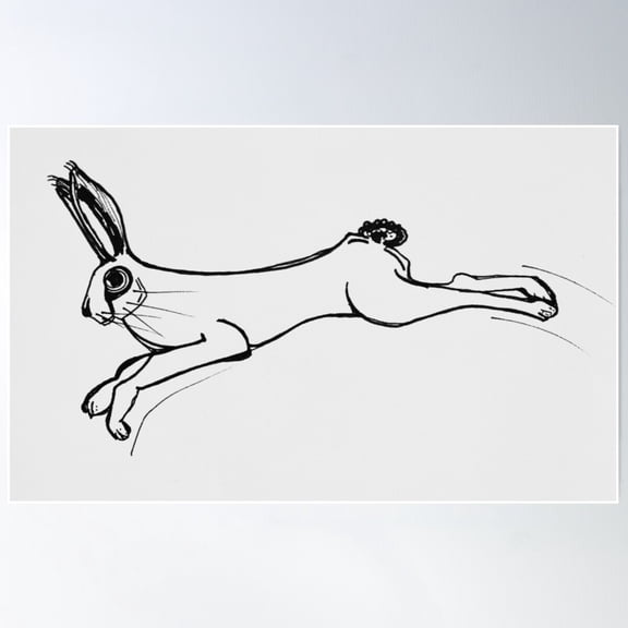 Leaping Rabbit Poster Wall Art, Modern Wall Decor For Living Room Bedroom, 24x36 UNFRAMED