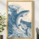 Leaping Trout Wave Fishing Freshwater Fish Angler Poster - Walmart.com
