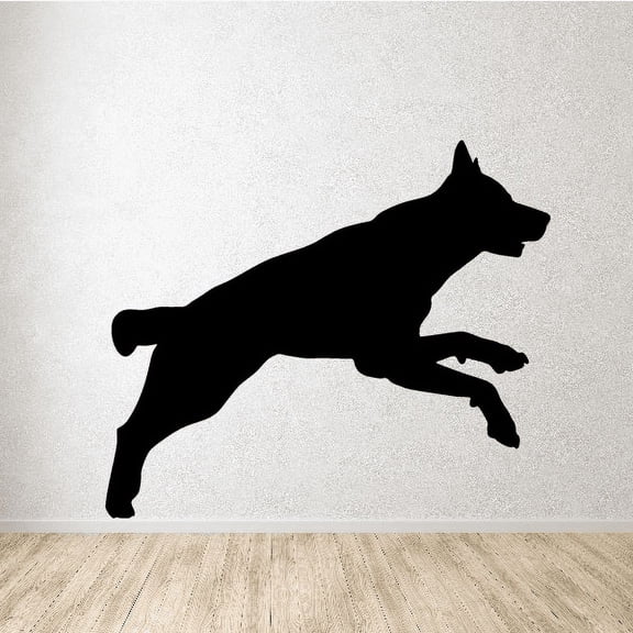 Leaping Wolf Silhouette Decal - 36 Inches