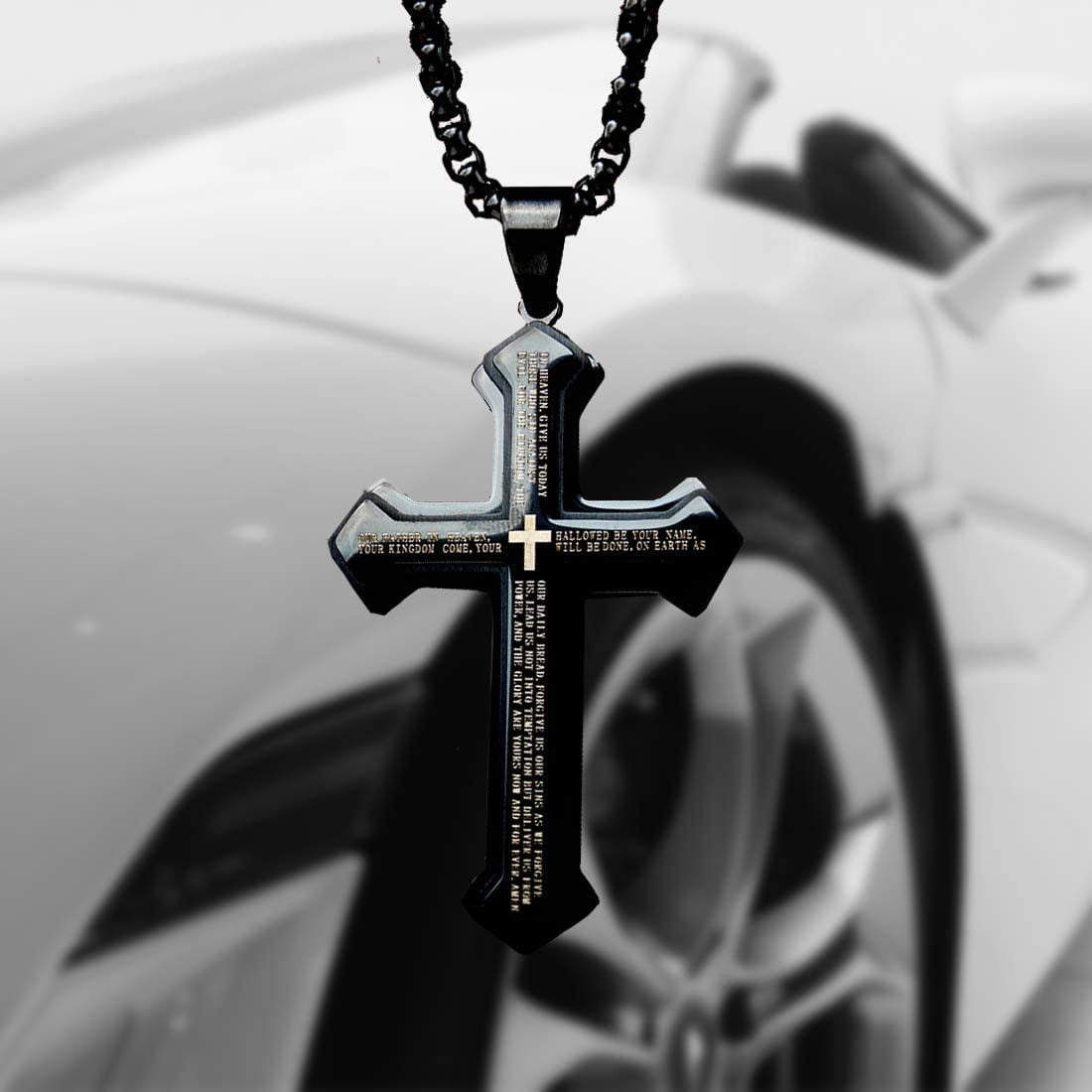  Rear View Mirror Accessories - Car Mirror Hanging Accessories - Car  Pendant, Car Charms Ornament - Swinging Ornaments Cars Accessory for Men  and Women Hanger - Black (Jesus Christ Crucifix Cross) : Automotive