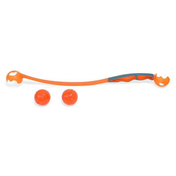 Leaps & Bounds Orange Glow in the Dark Ball Launcher Dog Toy Medium