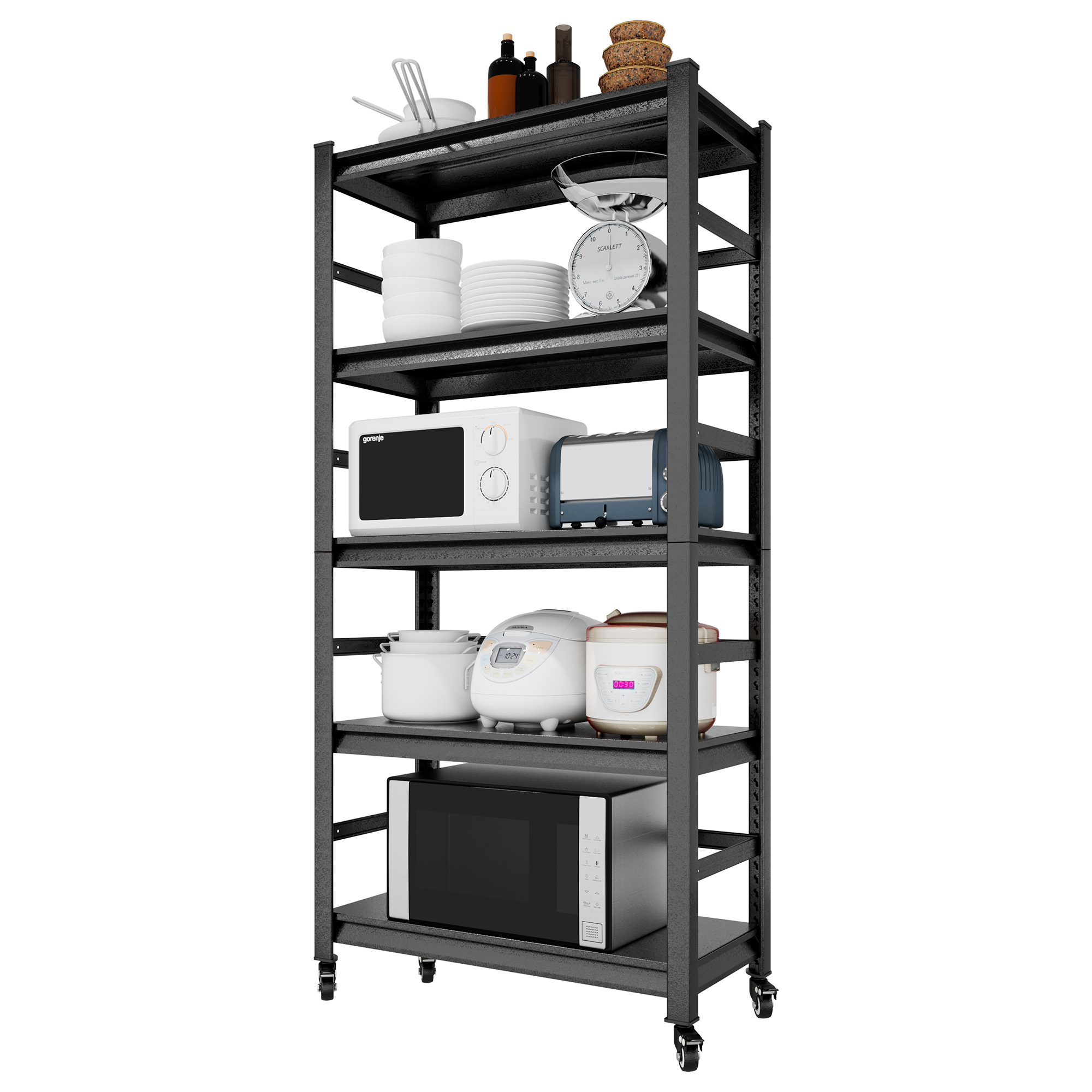 Leariso 72"H 5Tier Storage Shelves Heavy Duty Metal Shelving Unit