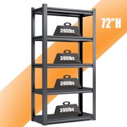 Leariso 72"H Garage Shelving Metal Heavy Duty Storage Shelf Rack 5 Tier Metal Shelf Utility Freestanding Adjustable Commercial Kitchen Pantry Basement Garage Warehouse Library